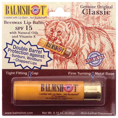 Balmshot Baume à Lèvres Classique dans l’étui-cartouche, hydratation longue durée pour lèvres sèches.