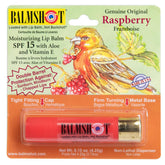Baume à lèvres Balmshot Raspberry offre hydratation durable et parfum framboise.