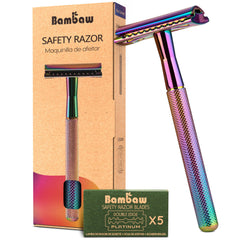 Bambaw rasoir de sécurité double tranchant prêt pour un rasage précis et confortable.