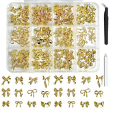 BANA ART charme noeud papillon doré pour ongles, élégant et durable.