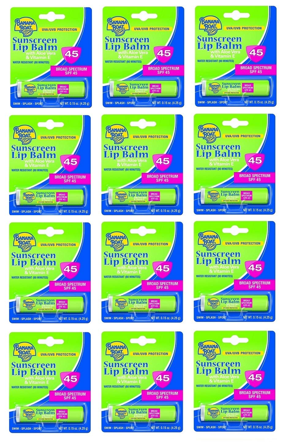 Baume Banana Boat SPF45 en application pour hydratation durable des lèvres