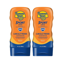 Banana Boat Sport Performance Sunscreen Lotion SPF 100 bottle front offers fast, broad sun protection.