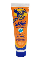 Banana Boat Sport SPF 30, résiste à la sueur et à l'eau pendant le sport.