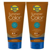Banana Boat Summer Color self-tanning lotion bottle showing gradual shade development
