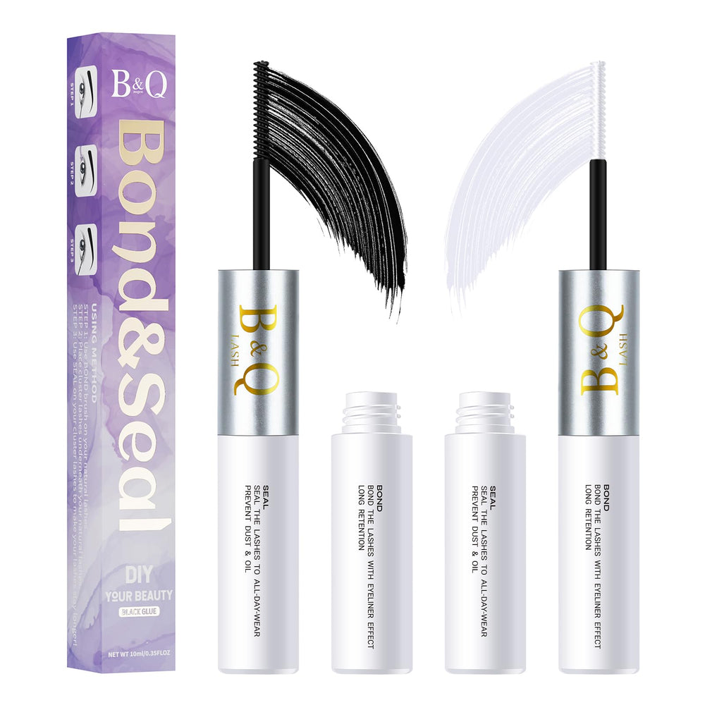 B&Qaugen Lash Bond et Seal, flacon clair, tenue longue durée pour cils impeccables.
