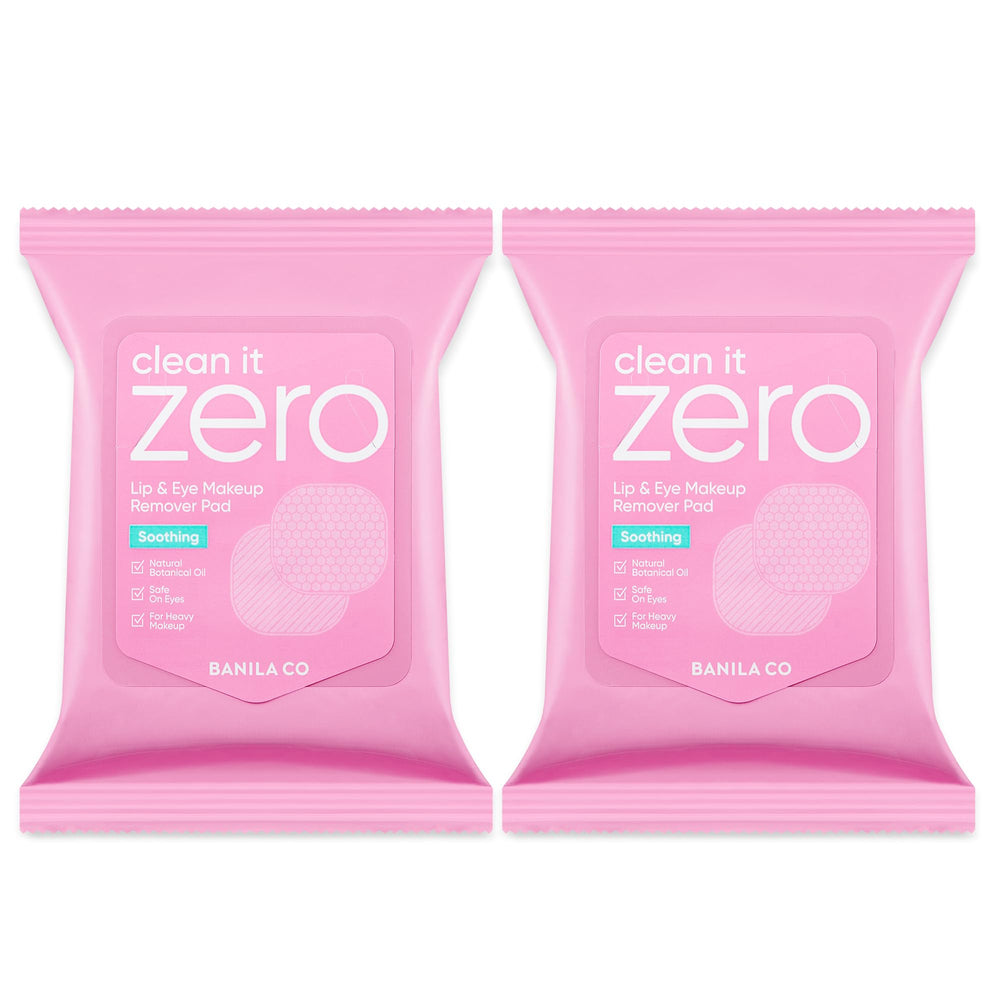 Lingettes BANILA CO démaquillant yeux et lèvres 2-en-1, pratiques et douces.