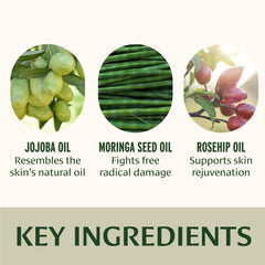 Banyan Botanicals Face Oil, ingrédients botaniques riches en moringa et rosehip pour l’éclat.
