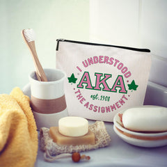 Baobeily pochette cosmétiques sororité rose et vert, pratique au quotidien