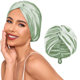 Bonnet Baqzqudnl en soie ajustable pour dormir, cheveux protégés.