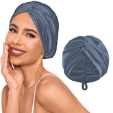 Baqzqudnl bonnet en soie double couche, vue avant, protection nocturne des cheveux.