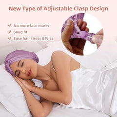 Baqzqudnl bonnet en soie double couche protège les cheveux et réduit les frottements.