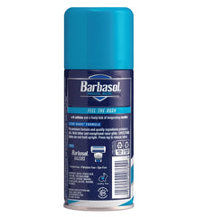Barbasol crème de rasage mousse épaisse sur la peau, douceur et protection.