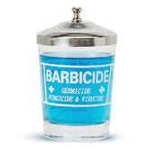 Barbicide bocal en verre 4 oz avec affichage clair du niveau de solution.