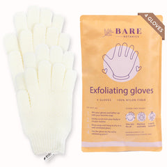 Bare Botanics gants exfoliants en nylon pour douche, exfoliation en profondeur.