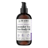 Bare Botanics huile-corps lavande-arbre-a-the: hydratation douce et rapide après la douche.