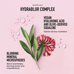 Formule hydratante enrichie en acide hyaluronique et squalane pour peau confortable.