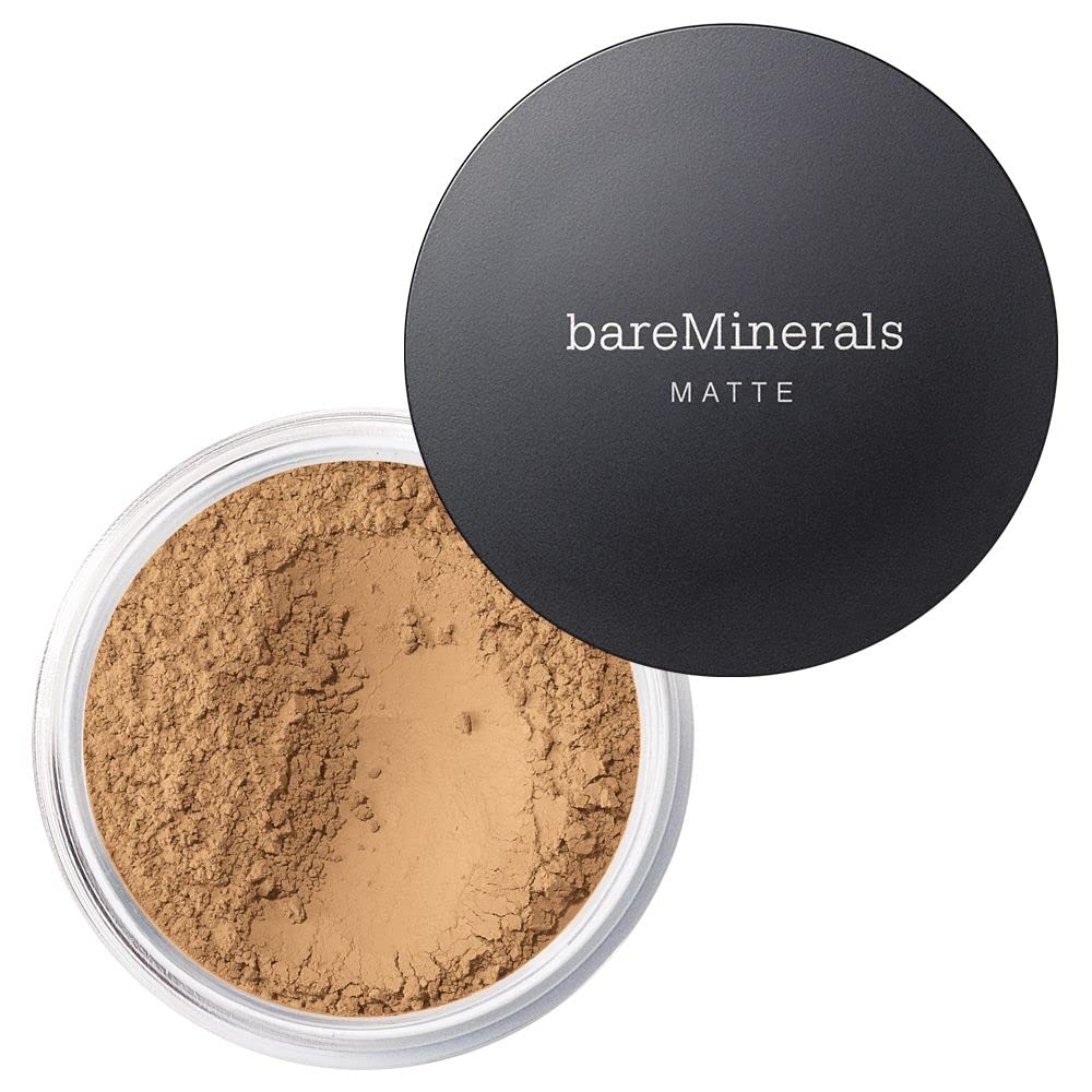 bareminerals Original Matte poudre-teint-application montre une application précise pour un teint naturel