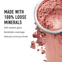 bareMinerals blush Vintage Peach montre une finition lumineuse et durable.