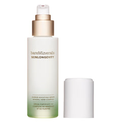 Sérum bareMinerals Skinlongevity, bouteille élégante, potentiel soutien à l'hydratation et à la barrière cutanée.