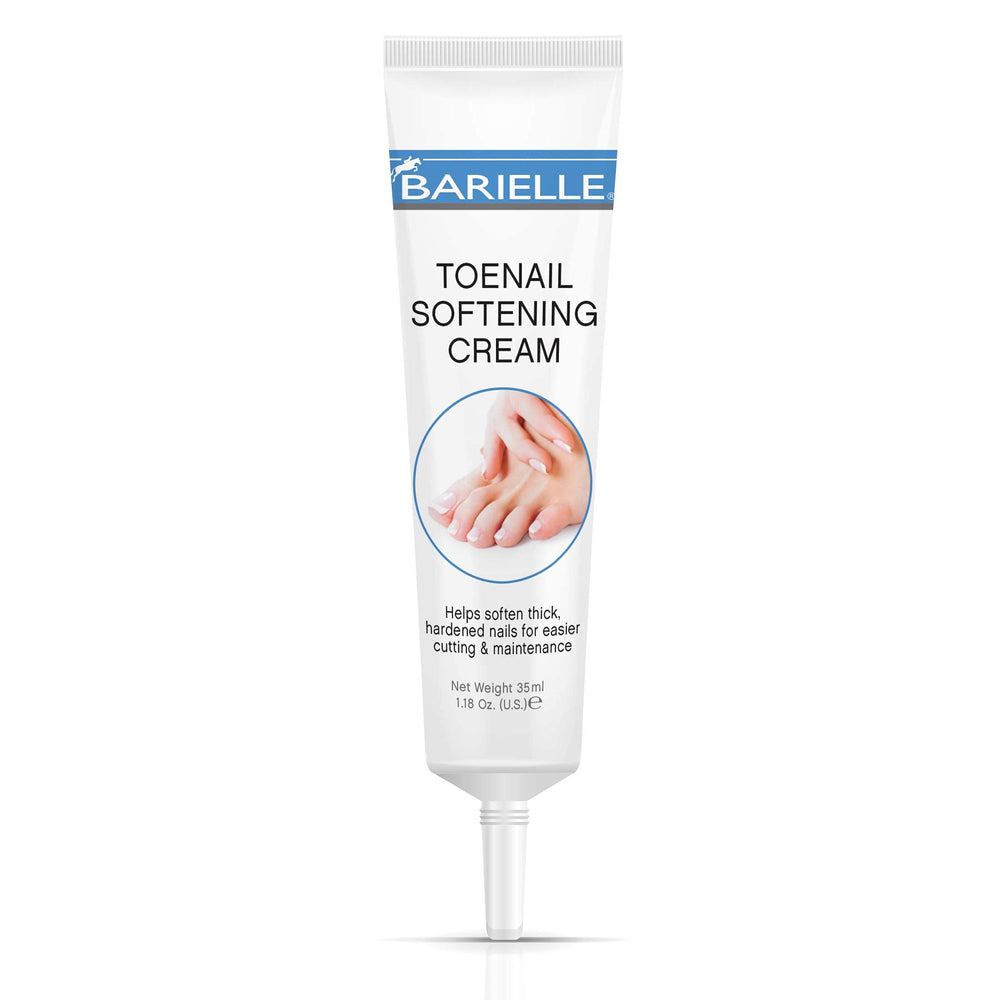 Barielle, bouteille de crème assouplissante pour ongles des pieds, facilite l'entretien des ongles épais.