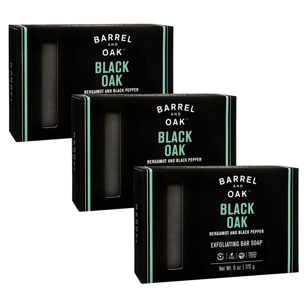 Barrel & Oak Savon exfoliant avec pierre d'olive et charbon pour peau nette