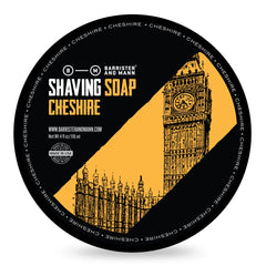 Savon de rasage Barrister and Mann dans un pot, lissage doux et parfum boisé.