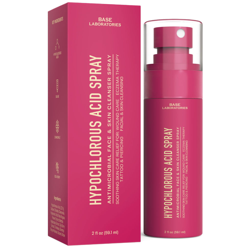 BASE LABORATORIES Hypochloreux spray visage 2oz, soin douceur et nettoyant léger.