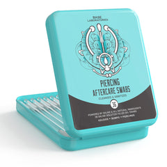 Base Labs tampons gel saline emballage pratique pour soins des piercings.