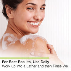 Basis Vitamin Bar Soap being used on the body for daily cleansing.