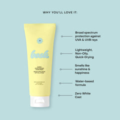Bask Suncare SPF 30 easy spread highlights even coverage without white cast