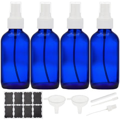 Bastelica vaporisateur en verre cobalt 4 oz, ensemble de 4 bouteilles, idéal pour huiles essentielles diluées
