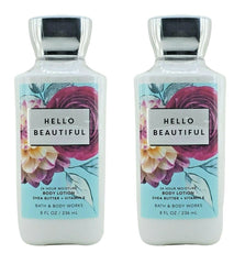 Bath & Body Works Hello Beautiful two-pack bottles showing fast-absorbing hydration