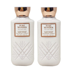 Flacon de lotion Pure Wonder Bath & Body Works prêt à hydrater durablement la peau.