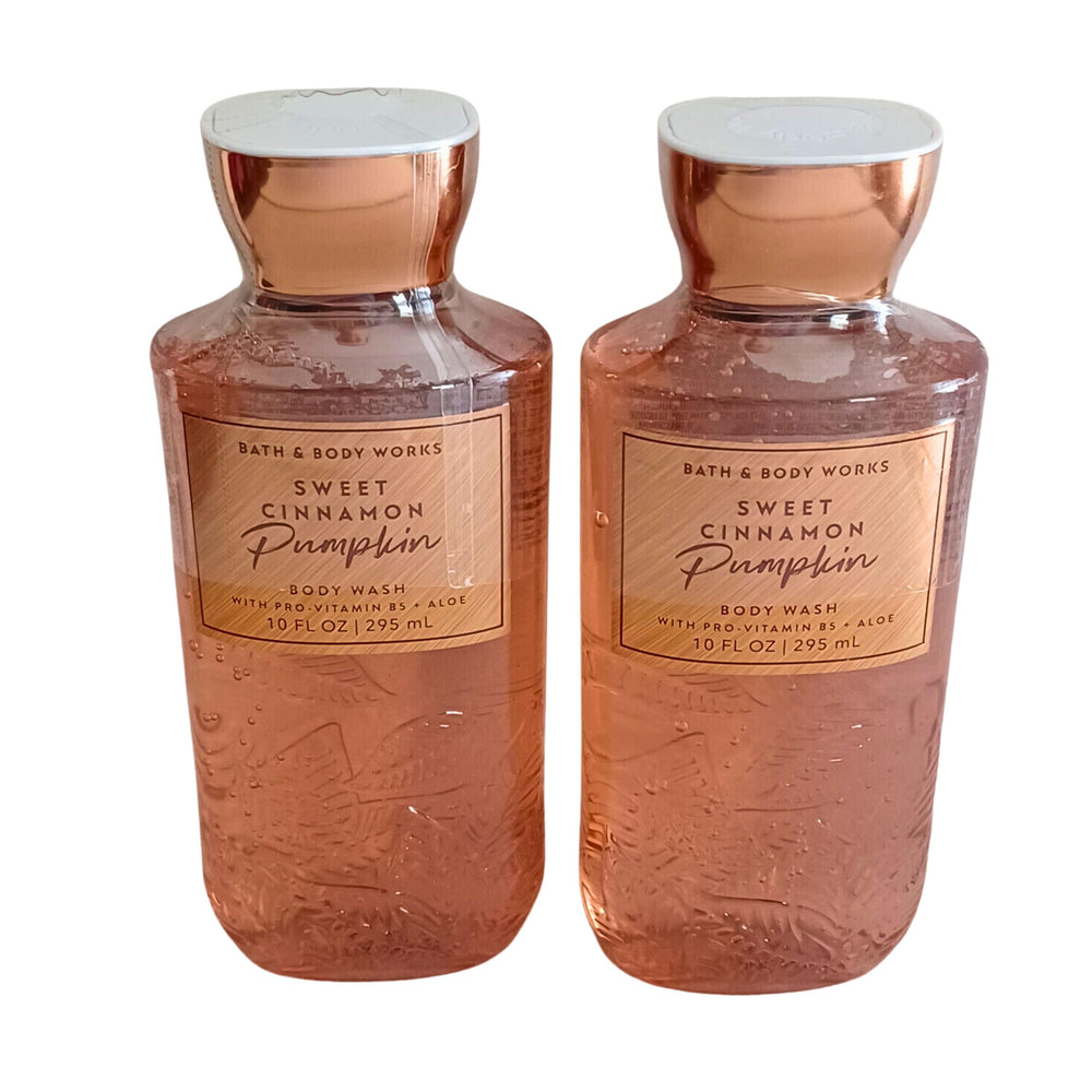 Bath & Body Works Shea + Vitamin E Shower Gel bottle shows Sweet Cinnamon Pumpkin aroma for routine