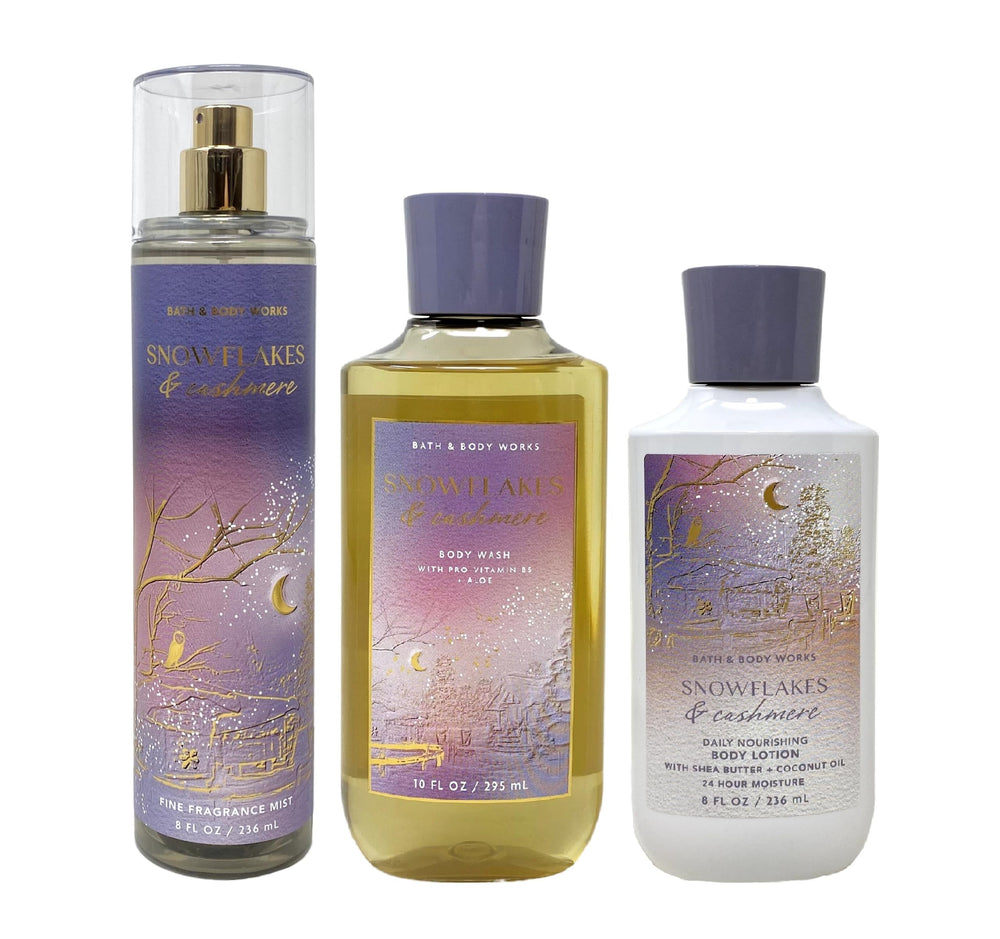 Gel douche Snowflakes & Cashmere Bath & Body Works pour peau douce et rafraîchie.