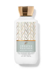Lotion corporelle Bath & Body Works Sweater Weather pour hydratation durable et parfum réconfortant.