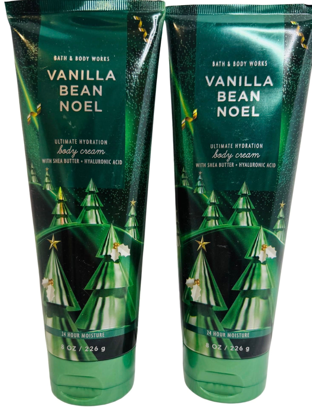 Bath & Body Works Vanilla Bean Noel – paquet de 2, crème corps hydratante pour peau douce.