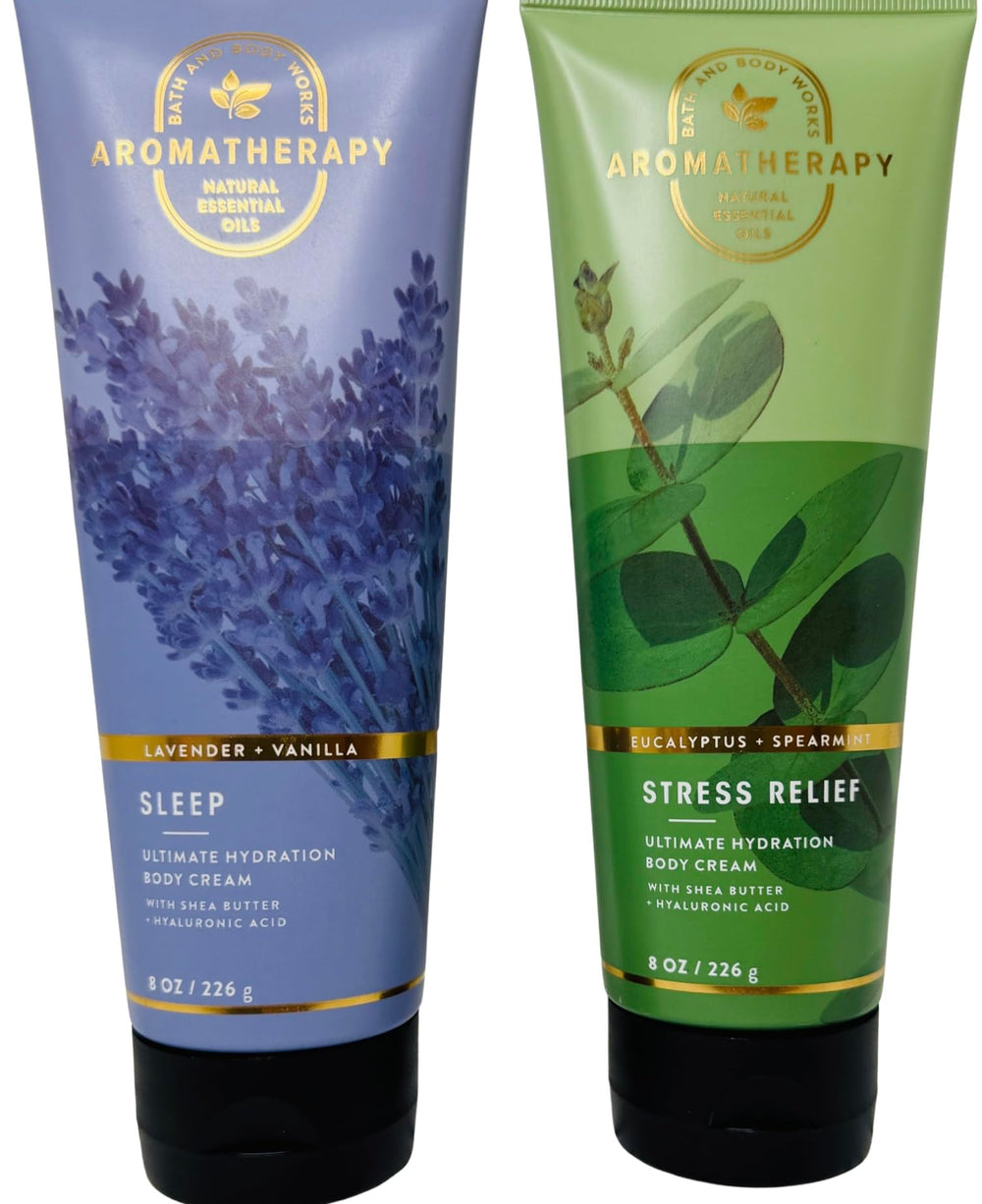 Bath & Body Works Aromatherapy crème hydratante eucalyptus menthe verte vanille pour peau douce.