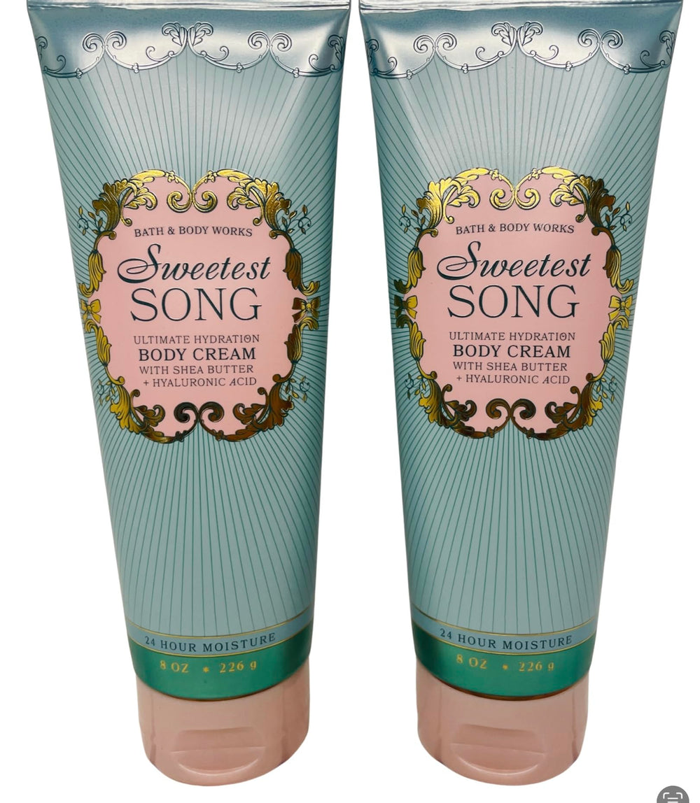 Bath & Body Works Chant le Plus Doux Crème pour le corps 2x8oz, hydratation veloutée.