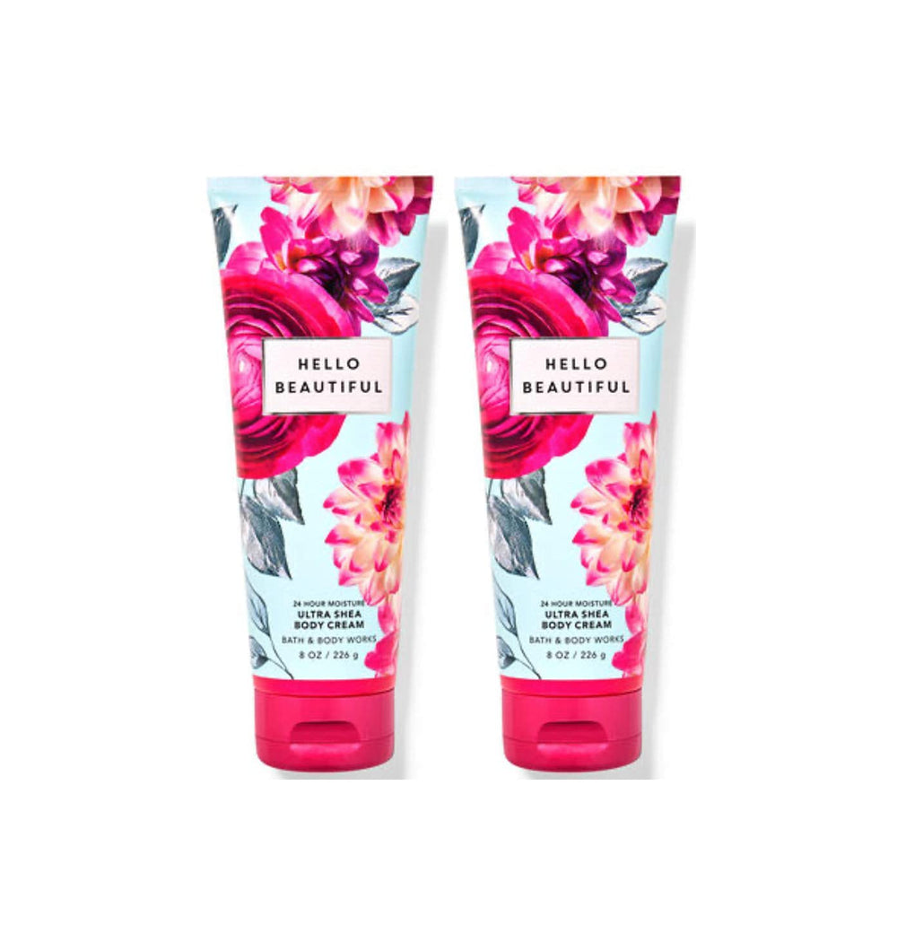 Hello Beautiful de Bath & Body Works, duo crème hydratante ultime pour le corps, parfum délicat.