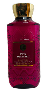Bath & Body Works Pink Obsessed gel douche - bouteille rose, parfum doux et hydratant.