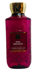 Bath & Body Works Pink Obsessed gel douche - bouteille rose, parfum doux et hydratant.