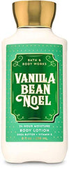 Lotion Bath & Body Works Vanilla Bean Noel — emballage varié et parfum gourmand pour le soin corporel