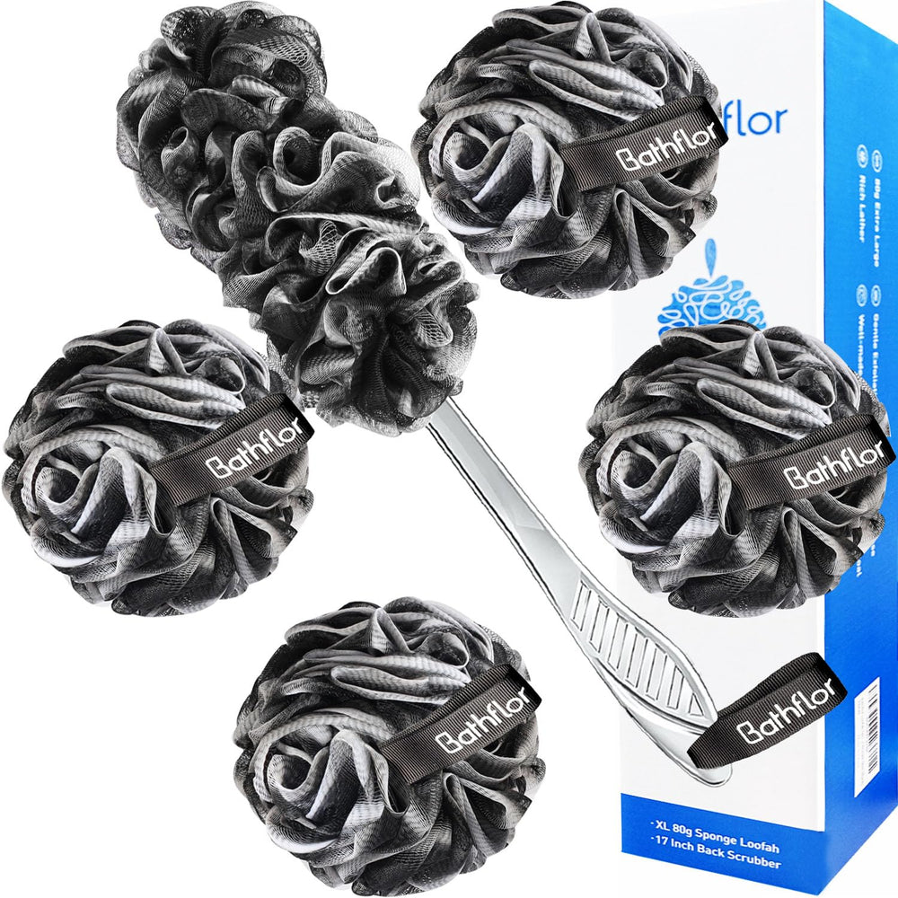 Bathflor éponge luffa exfoliante 80g: épaisseur généreuse pour une exfoliation en douceur.