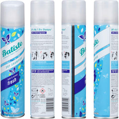 Batiste Dry Fresh spray on roots delivering instant uplift and volume.