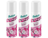 Batiste Shampoing Sec Floral et Fruité Blush en pack de 3, prêt à l'emploi.