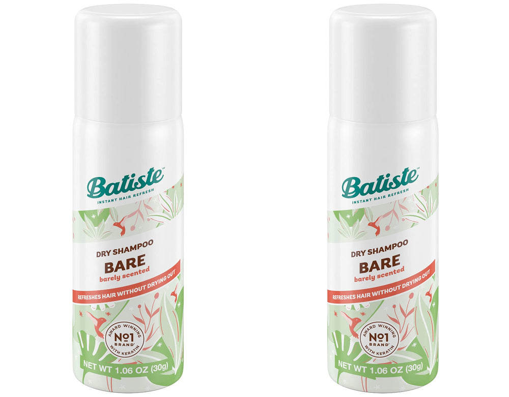 Batiste Bare format voyage: bouteille prête à emporter pour rafraîchir les cheveux.