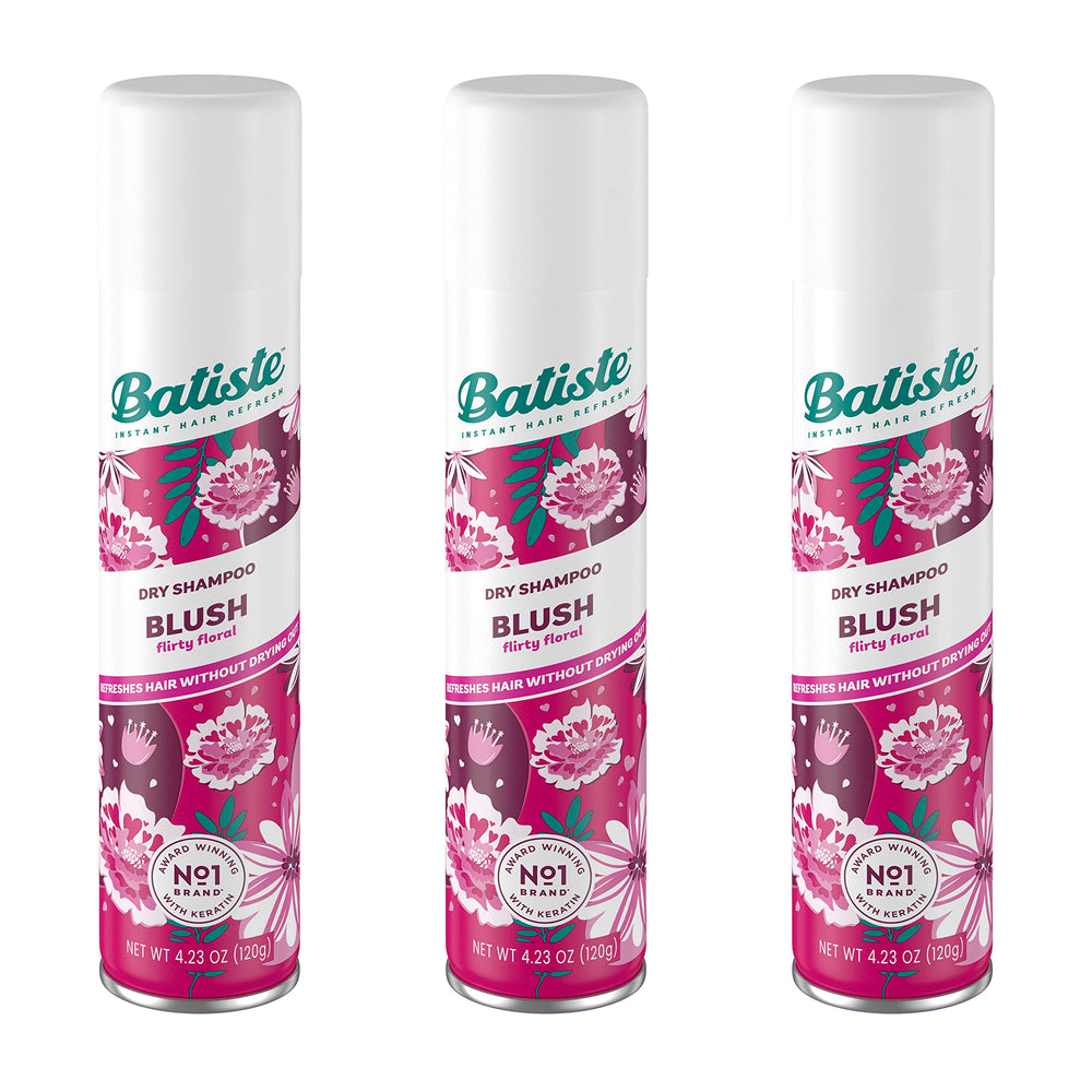 Batiste Shampooing Sec Blush flacon, parfum floral léger pour réactiver les cheveux