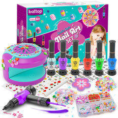 BATTOP kids nail art kit front view with colors for creative home manicure