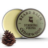 Baume barbe Striking Viking au cèdre avec bouteille — hydratation efficace au quotidien.
